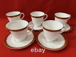 10-pc Royal Worcester Howard Ruby Cup And Saucer Set, Made In England, A1848