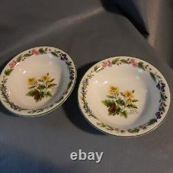 11 Pc Lot Royal WORCESTER Set HERBS Dinner Plates Bread Side Bowls