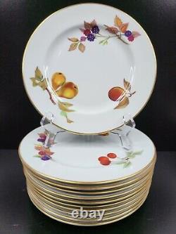 11 Royal Worcester Evesham Gold Salad Plates Set 8 1/4 Porcelain Portugal Lot
