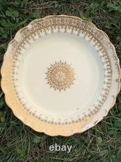 12 Antique Royal Worcester Richard Briggs Boston Gold Gilded Luncheon Plates