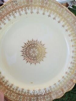 12 Antique Royal Worcester Richard Briggs Boston Gold Gilded Luncheon Plates