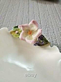 12 Royal Worcester Bowls with 3D Decor Flower Colorful #13474'' L by 3.75'' W