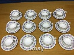(12 Sets) ROYAL WORCESTER Elysian Footed Cup & Saucer Sets Made in England