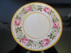 12 Vintage Royal Worcester Royal Garden Pink White Rose Gold Gilt Salad Plates