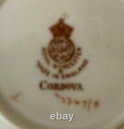 13 pc TEA SET Antique Royal Worcester Cordova Yellow Border Teapot Sugar Creamer