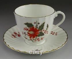 16pc English Porcelain Royal Worcester Lynbrook Pattern Tea Cups & Saucers