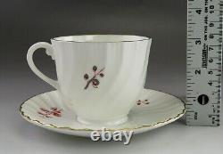 16pc English Porcelain Royal Worcester Lynbrook Pattern Tea Cups & Saucers