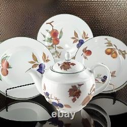 18pc Royal Worcester Evesham Vale Green Rim, Dinner&Salad Plates Soup Bowls Teap