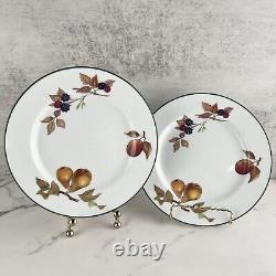 18pc Royal Worcester Evesham Vale Green Rim, Dinner&Salad Plates Soup Bowls Teap