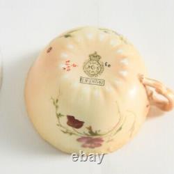 1900 Royal Worcester Blush Ivory Teacup & Saucer