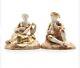 1951 Royal Worcester Gilted Bone China Figurines Watteau 2/set