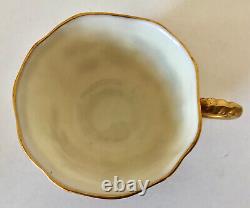 19th C. Royal Worcester Tea Cup & Saucer, Floral, Aesthetic