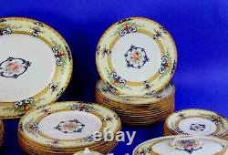 20 pc SET Soup/Coffee Cups Saucer Antique Royal Worcester Cordova Yellow Border