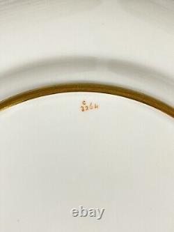 22 Royal Worcester Green & Gold Gilt 10.5 Dinner Plates Set Signed WH Austin