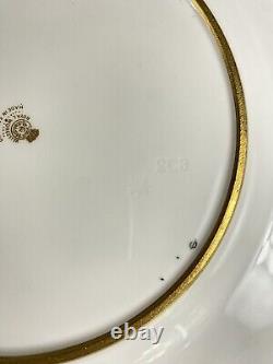 22 Royal Worcester Green & Gold Gilt 10.5 Dinner Plates Set Signed WH Austin