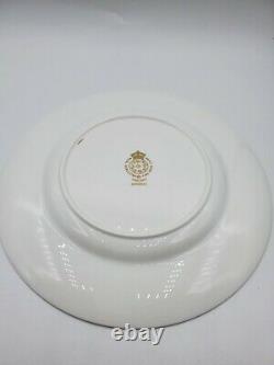 4 Royal Worcester Fine Bone China Imperial White Plates 8'' W Gold Gilded