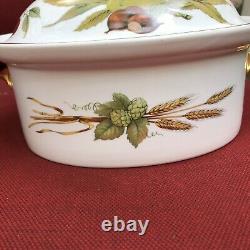 5 Piece Set 2 Evesham Oval Casserole And Plate with 2 Lids Royal Worcester