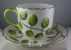 5 Royal Worcester Blind Earl Raised Design Multicolor Flat Cup Saucer Sets Mint