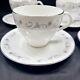 5 Set 1963 Royal Worcester Bridal Lace Tea Cups & Saucers Vintage Mint
