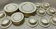 57 pc Royal Worcester SAGUENAY MCM Service for 12 Gold Flower Band Bone China