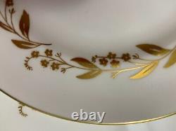 57 pc Royal Worcester SAGUENAY MCM Service for 12 Gold Flower Band Bone China