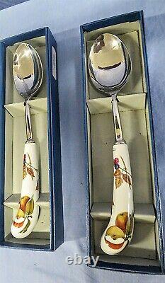 5pc Royal Worcester Evesham Gold Porcelain Handle Carving Setcake Serverspoons