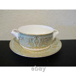 (6) Royal Worcester Balmoral Flat Cream Soup Bowl & Saucer Sets