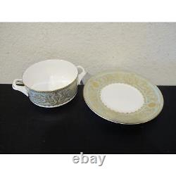 (6) Royal Worcester Balmoral Flat Cream Soup Bowl & Saucer Sets