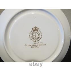 (6) Royal Worcester Balmoral Flat Cream Soup Bowl & Saucer Sets