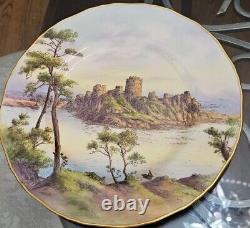 (6) Royal Worcester English Castles plates hand painted artist signed RARE set