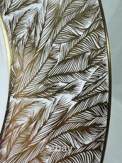 (6) Royal Worcester Gold Feathers 12.125 Inch CHARGER/SERVICE PLATE