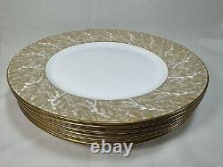 (6) Royal Worcester Gold Feathers 12.125 Inch CHARGER/SERVICE PLATE