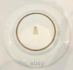 6 Royal Worcester Service Plates, Chargers, 24 Kt. Gold, Artist Signed