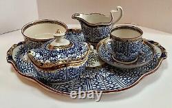 6 pc Dr. Wall Worcester Georgian Chinoiserie Breakfast Set Royal Lily 18th C