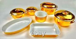 7 PC Royal Worcester Gold Lustre Vintage Porcelain Serving Set