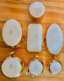 7 PC Royal Worcester Gold Lustre Vintage Porcelain Serving Set