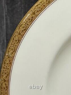 7 Royal Worcester Cream & Gold Rim Dinner Plates Ovington Bros New York 651926