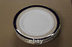 7 Royal Worcester Fine Bone China England Regency Blue Dinner Plates 10 3/4