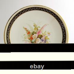 7954 by Royal Worcester C1877 Set 12 Dessert Plates Hand Painted Jeweled Cobalt