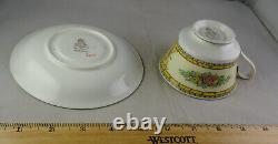 8 Royal Worcester Marjorie Yellow Footed Cup & Saucer Sets