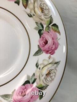 (8) Royal Worcester Royal Garden Large CREAM SOUP SETS Pink/White Roses MINT