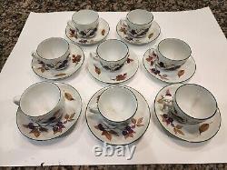 8 SETS Royal Worcester Evesham Gold Breakfast Cup and Saucer Set