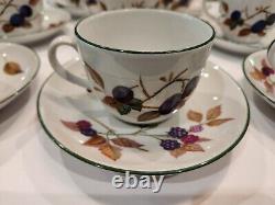 8 SETS Royal Worcester Evesham Gold Breakfast Cup and Saucer Set