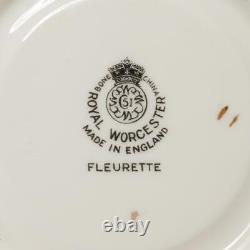 8 pc set of Vtg Royal Worcester Fleurette 4 Cups and 4 Saucers Spring Floral A