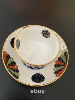 Antique 1882 Royal worcester old japanese fan cup and saucer