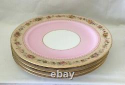 Antique 1912 Pink Royal Worcester Porcelain China Dish Set of 4 Beautiful