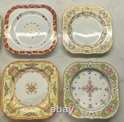 Antique 1930s+ Set of 8 Square Luncheon Plates Royal Worcester & Doulton MINT