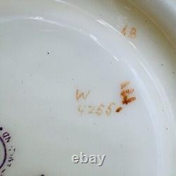 Antique 19th Royal Worcester Hand Painted Tea Cup & Saucer #1564 Embossed Gilt