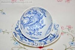 Antique Breakfast Set 1820s Grainger, Lee & Co Worcester bone china Blue Dragon