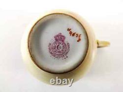 Antique Coffee Cup & Saucer By Royal Worcester Dating 1912/fruit Painted /signed